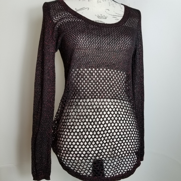 black and red mesh top